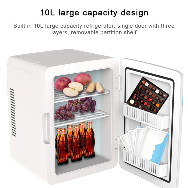 10L Mini Refrigerator Car Home Dual-use Small Dormitory Refrigerator, CN Plug(White Blue) - Refrigerators & Accessories by PMC TechLife | Online Shopping South Africa | PMC TechLife | Buy Now Pay Later Mobicred