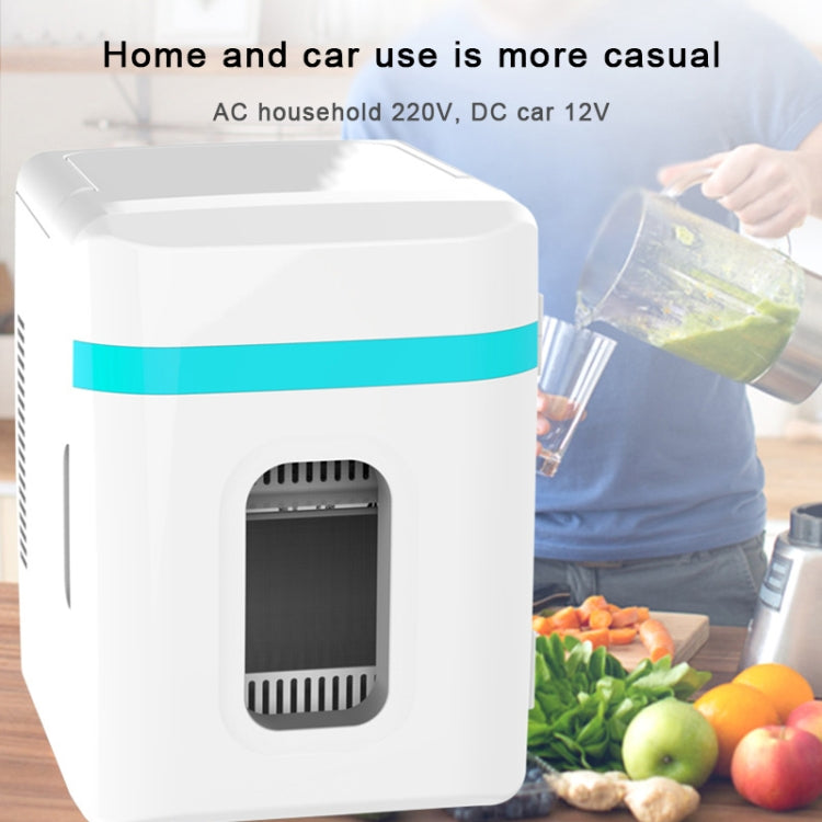 10L Mini Refrigerator Car Home Dual-use Small Dormitory Refrigerator, CN Plug(White Blue) - Refrigerators & Accessories by PMC TechLife | Online Shopping South Africa | PMC TechLife | Buy Now Pay Later Mobicred