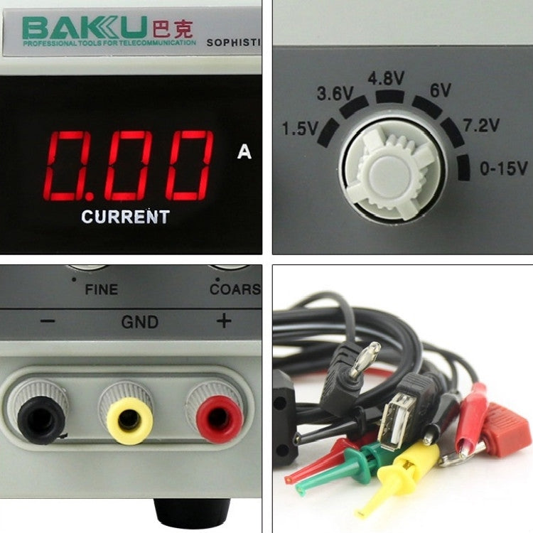 BAKU BK-1502DD DC Regulated Power Supply DC Ammeter Laptop Mobile Phone Repair Digital Display, Specification:220V EU Plug - Current & Voltage Tester by BAKU | Online Shopping South Africa | PMC Jewellery | Buy Now Pay Later Mobicred