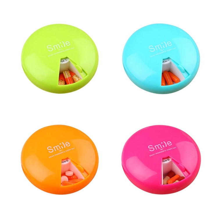 Portable 7 Days Drugs Pill Container Rotation Pillbox(Orange) - free shipping - PMC TechLife - Order now!