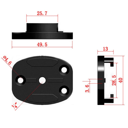 4 Holes Aluminum Quick Release Tripod Mount Base For Sports Camera, Color: Black - Helmet Mount by PMC Jewellery | Online Shopping South Africa | PMC Jewellery | Buy Now Pay Later Mobicred