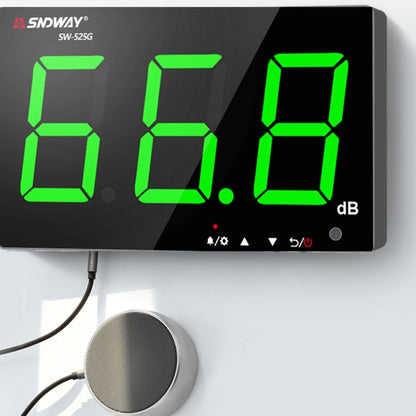 SNDWAY Wall-mounted 30~130dB Large Screen Digital Display Noise Decibel Monitoring Testers, Specification:SW525G with Storage + USB Green - Light & Sound Meter by SNDWAY | Online Shopping South Africa | PMC Jewellery | Buy Now Pay Later Mobicred