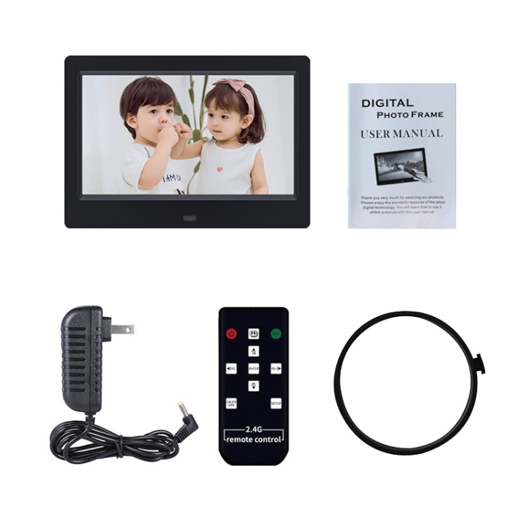 DPF-706-2.4G 7 inch Digital Photo Frame LED Wall Mounted Advertising Machine, Plug:UK Plug(Black) - 1.5-7.0 inch by PMC Jewellery | Online Shopping South Africa | PMC Jewellery | Buy Now Pay Later Mobicred