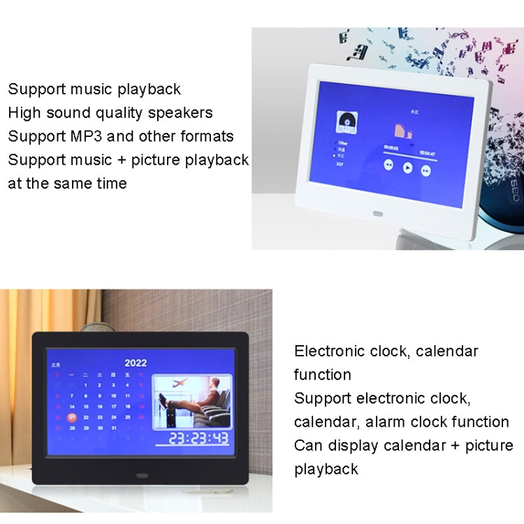 DPF-706-2.4G 7 inch Digital Photo Frame LED Wall Mounted Advertising Machine, Plug:UK Plug(Black) - free shipping - PMC TechLife - Order now!