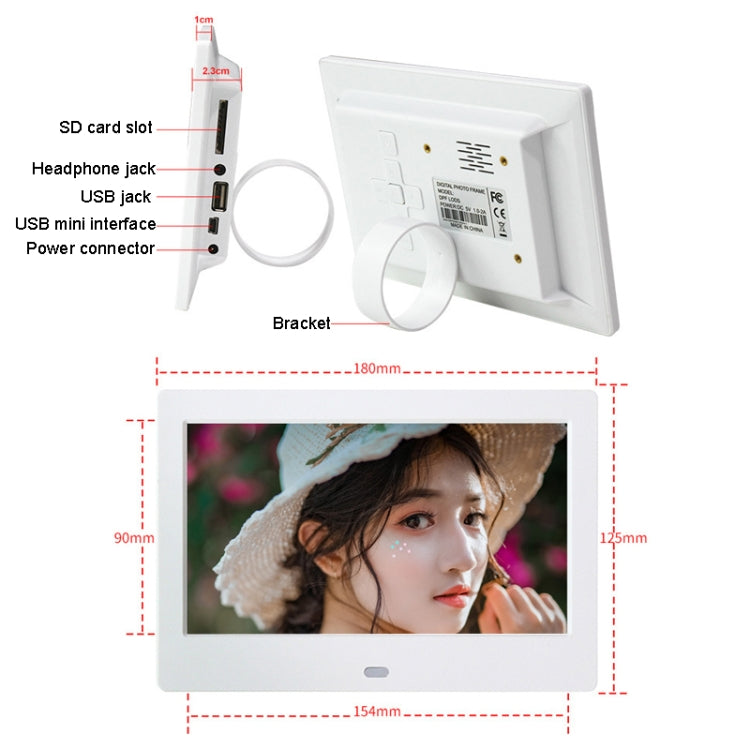 DPF-706 7 inch Digital Photo Frame LED Wall Mounted Advertising Machine, Plug:AU Plug(Black) - 1.5-7.0 inch by PMC TechLife | Online Shopping South Africa | PMC TechLife | Buy Now Pay Later Mobicred
