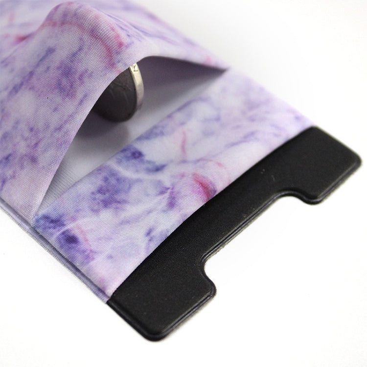Marble Pattern Road Stretch Phone Back Plastic Card Holder Sticky Phone Clip(Black) - Card & Passport Bags by PMc TechLife | Online Shopping South Africa | PMc TechLife | Buy Now Pay Later Mobicred