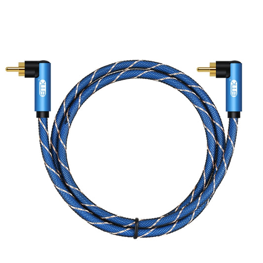 EMK Dual 90-Degree Male To Male Nylon Braided Audio Cable, Cable Length:0.5m(Blue) - Audio Optical Cables by EMK | Online Shopping South Africa | PMC Jewellery | Buy Now Pay Later Mobicred