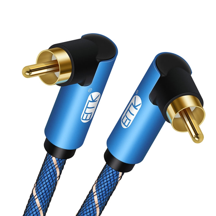 EMK Dual 90-Degree Male To Male Nylon Braided Audio Cable, Cable Length:2m(Blue) - Audio Optical Cables by EMK | Online Shopping South Africa | PMC Jewellery | Buy Now Pay Later Mobicred