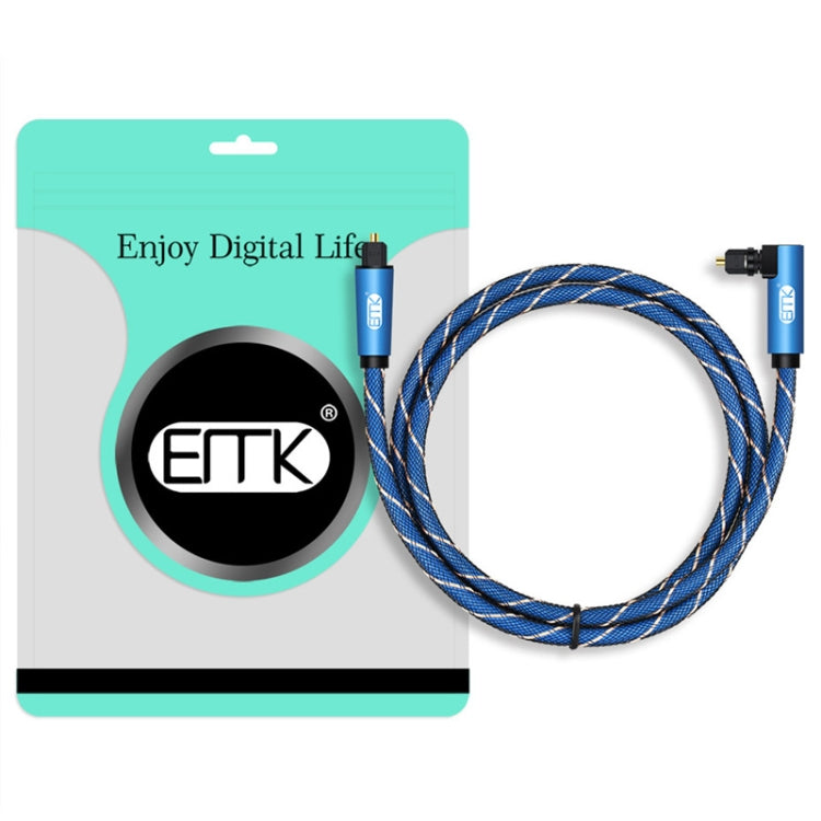 EMK 90 Degree Swivel Adjustable Right Angled 360 Degrees Rotatable Plug Nylon Woven Mesh Optical Audio Cable, Cable Length:3m(Blue) - free shipping - PMC Jewellery - Order now!