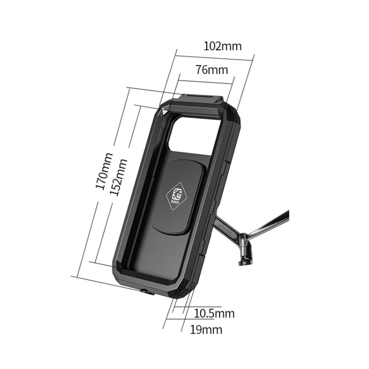 Kewig Bicycle Motorcycle Rearview Mirror Waterproof Box Touch Screen Phone Holder(Small) - Holders by Kewig | Online Shopping South Africa | PMC Jewellery | Buy Now Pay Later Mobicred