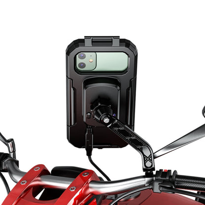 Kewig Bicycle Motorcycle Rearview Mirror Waterproof Box Touch Screen Phone Holder(Small) - Holders by Kewig | Online Shopping South Africa | PMC Jewellery | Buy Now Pay Later Mobicred