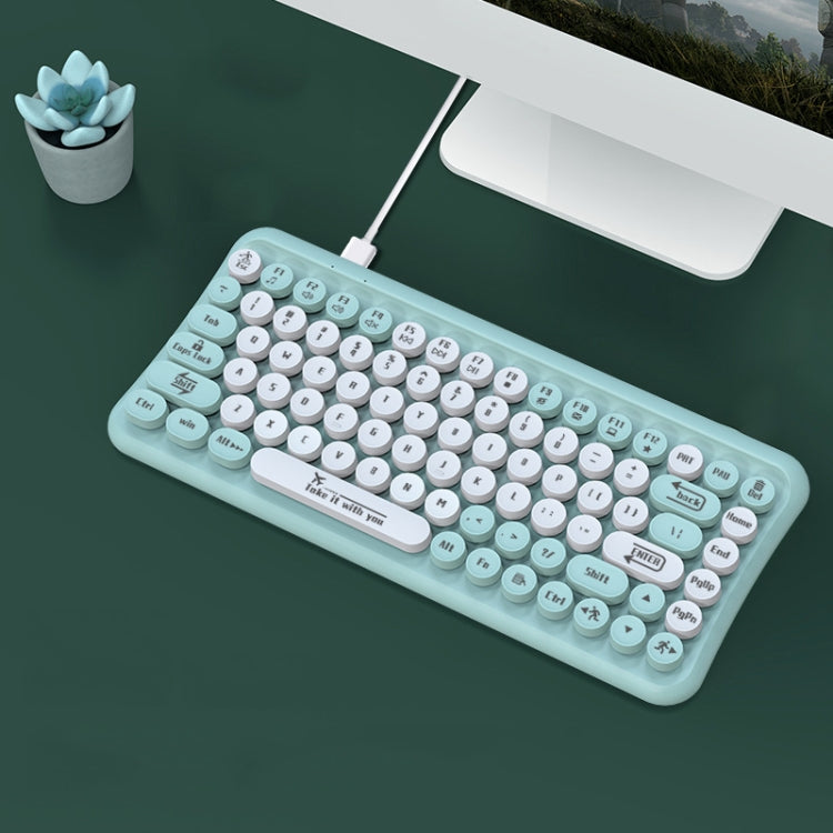 LANGTU LT700 85 Keys Wired Film Silent Punk Keyboard, Cable Length: 1.5m(Mint Green) - Wired Keyboard by LANGTU | Online Shopping South Africa | PMC Jewellery | Buy Now Pay Later Mobicred