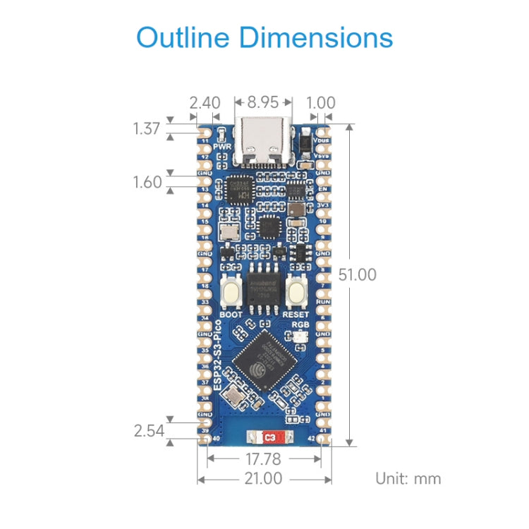 Waveshare ESP32-S3 Microcontroller 2.4 GHz Wi-Fi Development Board Dual-core Processor - Arduino Nucleo Accessories by Waveshare | Online Shopping South Africa | PMC Jewellery | Buy Now Pay Later Mobicred