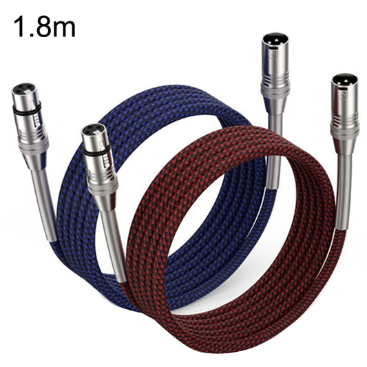 2pcs LHD010 Caron Male To Female XLR Dual Card Microphone Cable Audio Cable 1.8m(Red + Blue) - Microphone Audio Cable & Connector by PMC Jewellery | Online Shopping South Africa | PMC Jewellery | Buy Now Pay Later Mobicred