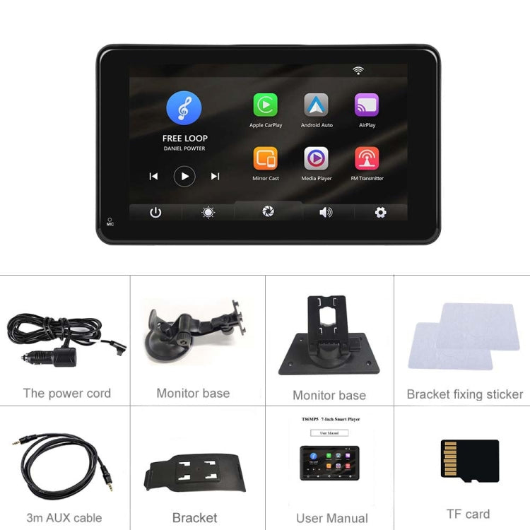 A3135 7 Inch HD Wired Smart Screen With Wireless CarPlay + Android Auto + Android With With 32G Memory Card - Car MP3 & MP4 & MP5 by PMC TechLife | Online Shopping South Africa | PMC TechLife | Buy Now Pay Later Mobicred