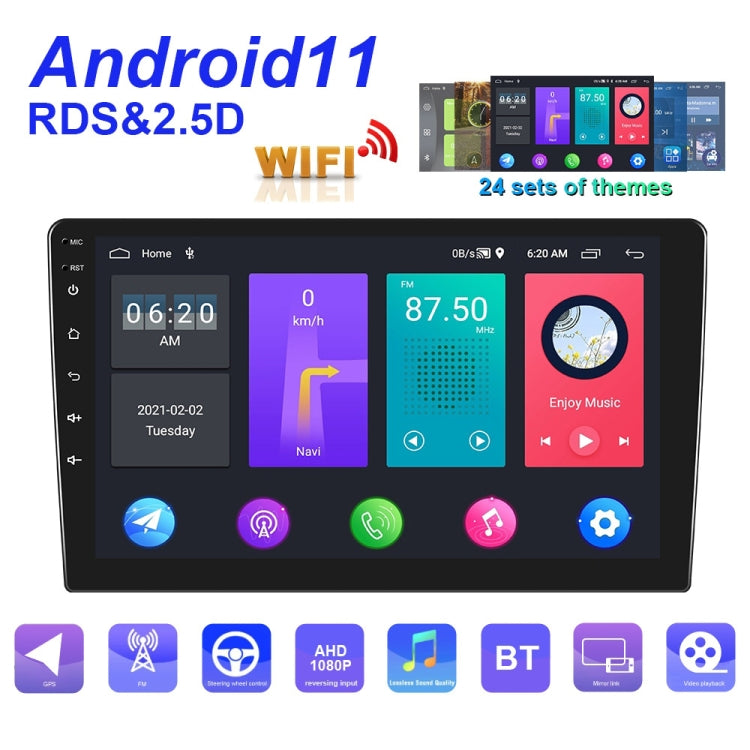 A2798 9 Inch Android WiFi 2+32G Central Control Large screen Universal Car Navigation Reversing Video Player, Style:Standard+12Lights Camera - Car MP3 & MP4 & MP5 by PMC Jewellery | Online Shopping South Africa | PMC Jewellery | Buy Now Pay Later Mobicred