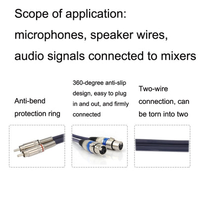 2RCA Male 2XLR Caron Female Speaker Audio Balance Cable, Length:10m - Microphone Audio Cable & Connector by PMC Jewellery | Online Shopping South Africa | PMC Jewellery | Buy Now Pay Later Mobicred