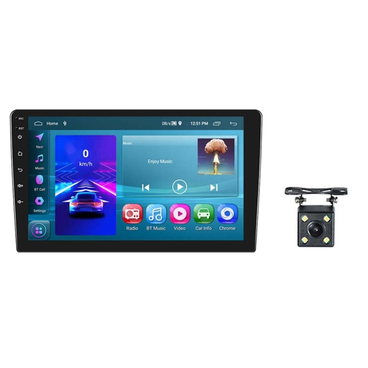 A3196 10 Inch Car Android Large Screen Navigation Central Control Screen 2+64G Player with CarPlay, Style:Standard+4Lights Camera - Car MP3 & MP4 & MP5 by PMC Jewellery | Online Shopping South Africa | PMC Jewellery | Buy Now Pay Later Mobicred