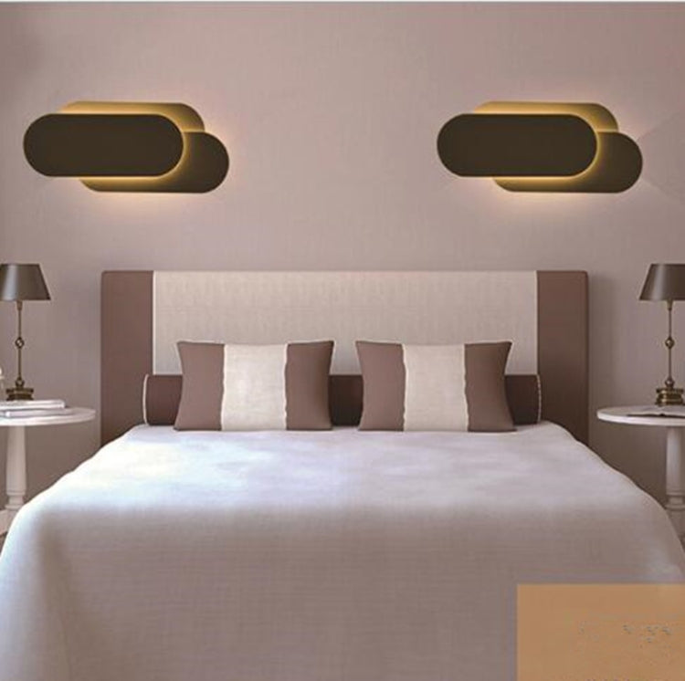 Black circle 18W Creative Simple Bedroom Bedside Living Room Restaurant Hotel Study Hall Corridor Aisle Light LED Tower Stack Wall Lamp(Warm Light) - Wall Lamps by PMc TechLife | Online Shopping South Africa | PMc TechLife | Buy Now Pay Later Mobicred