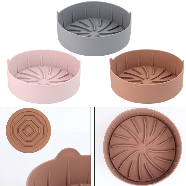 Air Fryer Silicone Grill Pan Accessories, Size: Round 19 cm(Gray) - Baking mat & Bakewares by PMc TechLife | Online Shopping South Africa | PMc TechLife | Buy Now Pay Later Mobicred