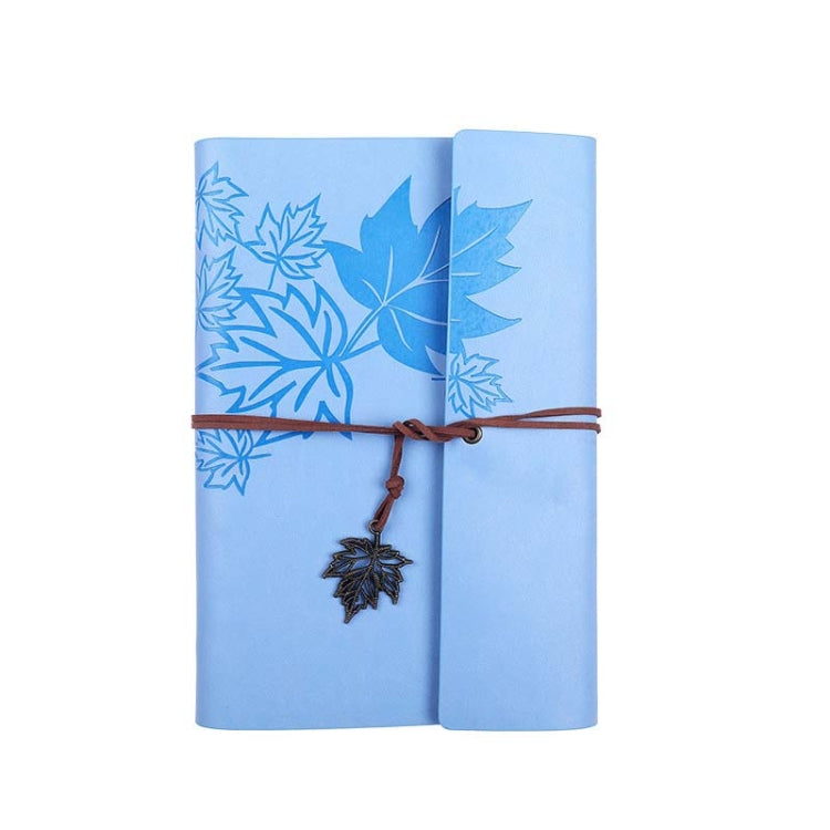 A6 PU Maple Retro Straps Handbook Loose-leaf Notebook(Light Blue) - Notebooks by PMc TechLife | Online Shopping South Africa | PMc TechLife | Buy Now Pay Later Mobicred