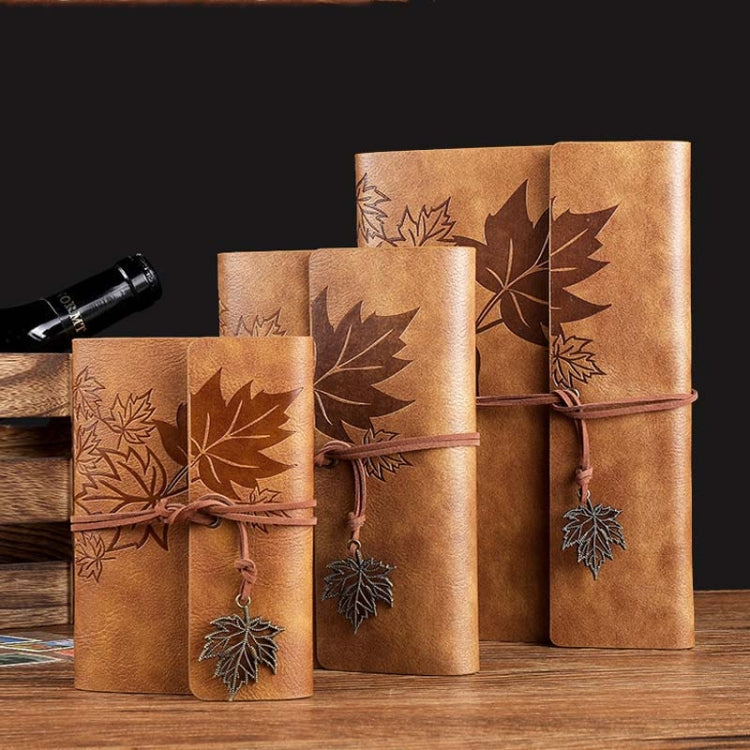 A5 PU Maple Retro Straps Handbook Loose-leaf Notebook(Coffee) - Notebooks by PMc TechLife | Online Shopping South Africa | PMc TechLife | Buy Now Pay Later Mobicred