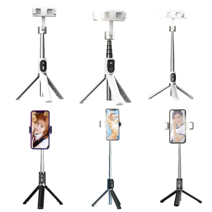 P60D-2 Fill Light Bluetooth Mobile Phone Selfie Stick(White) - Selfie Sticks by PMC Jewellery | Online Shopping South Africa | PMC Jewellery | Buy Now Pay Later Mobicred