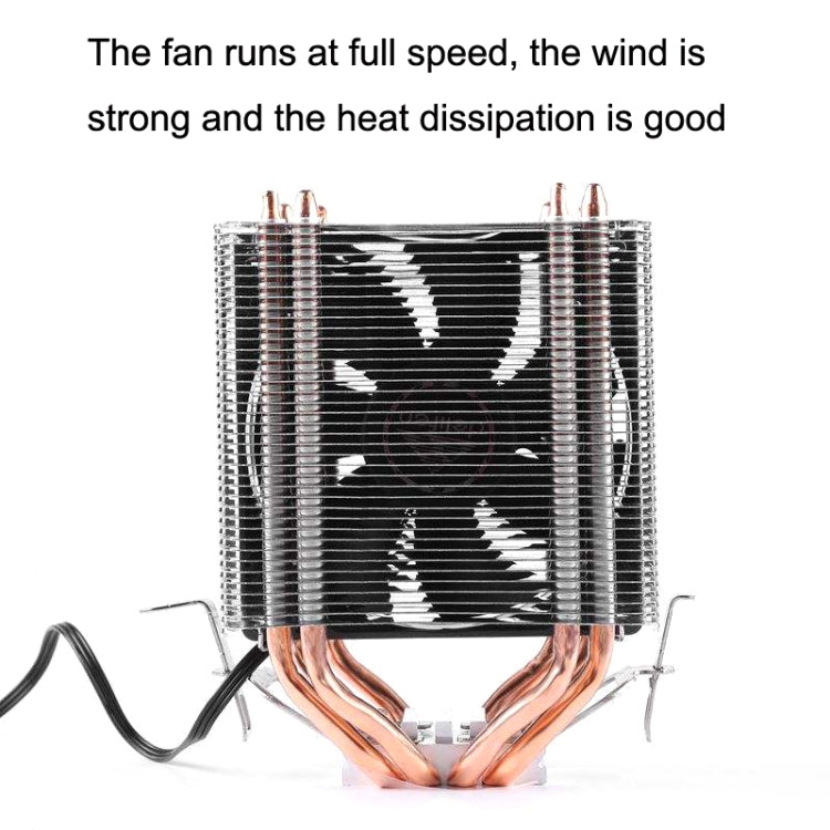 Desktop Computer 6 Copper Tube CPU Radiator Super Quiet Without Light 3-pin Double Fan - free shipping - PMC TechLife - Order now!