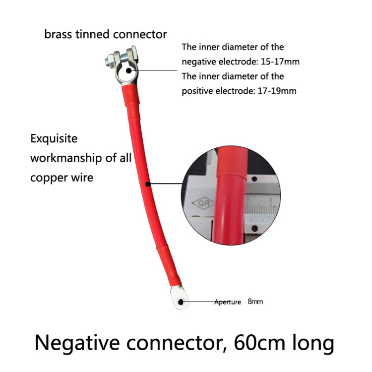 GSA-001 Car Ground Wire Battery Pile Head  Extension Cord Battery Connection Line 60cm(Negative) - Booster Cable & Clip by PMC Jewellery | Online Shopping South Africa | PMC Jewellery | Buy Now Pay Later Mobicred