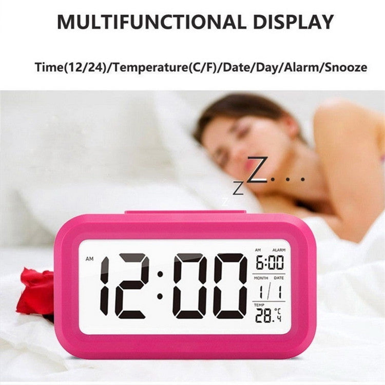 Temperature Type Lazy Snooze Alarm Mute Backlit Electronic Clock(Black) - Alarm Clocks by PMc TechLife | Online Shopping South Africa | PMc TechLife | Buy Now Pay Later Mobicred