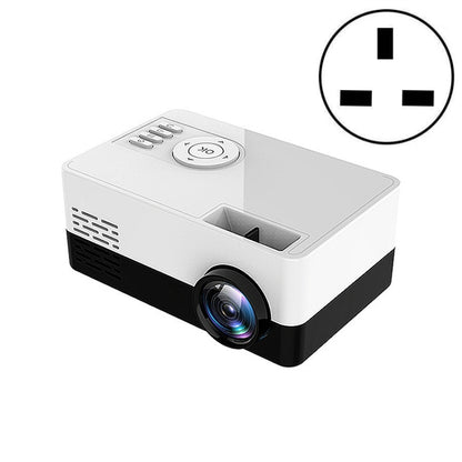 S261/J16 Home Mini HD 1080P Portable LED Projector, Support TF Card / AV / U Disk, Plug Specification:UK Plug(White Black) - Mini Projector by PMC Jewellery | Online Shopping South Africa | PMC Jewellery | Buy Now Pay Later Mobicred