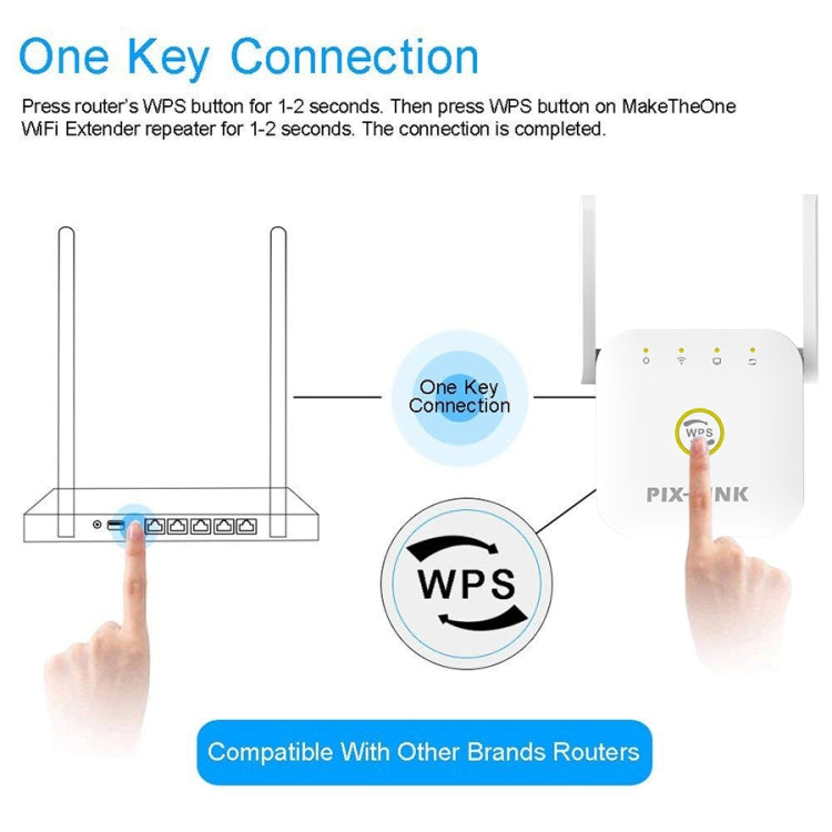 PIX-LINK WR22 300Mbps Wifi Wireless Signal Amplification Enhancement Extender, Plug Type:UK Plug(Black) - free shipping - PMC Jewellery - Order now!