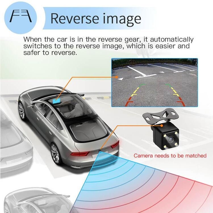 Universal Machine Android Smart Navigation Car Navigation DVD Reversing Video Integrated Machine, Size:9inch 2+16G, Specification:Standard+8 Lights Camera - Car DVD by PMC TechLife | Online Shopping South Africa | PMC TechLife | Buy Now Pay Later Mobicred