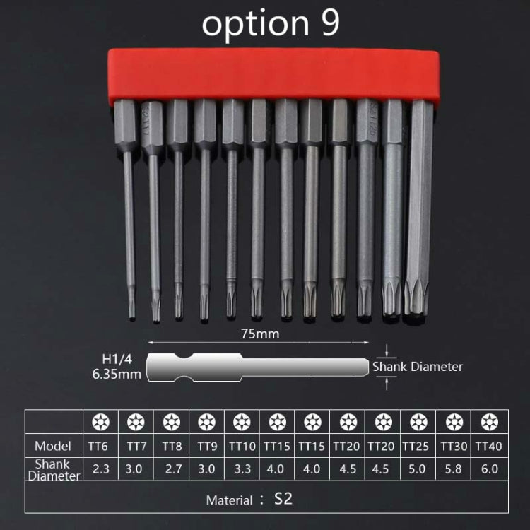 12 PCS / Set Screwdriver Bit With Magnetic S2 Alloy Steel Electric Screwdriver, Specification:9 - Drill & Drill Bits by PMC TechLife | Online Shopping South Africa | PMC TechLife | Buy Now Pay Later Mobicred