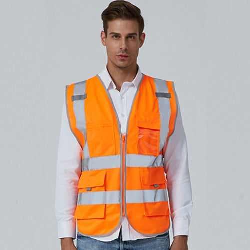 Multi-pockets Safety Vest Reflective Workwear Clothing, Size:XXL-Chest 130cm(Orange) - Reflective Safety Clothing by PMC Jewellery | Online Shopping South Africa | PMC Jewellery | Buy Now Pay Later Mobicred