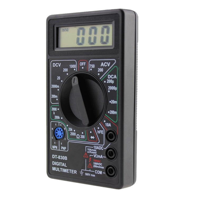 DT-830B Handheld Digital Multimeter Ammeter Voltmeter Digital Display Universal Tester Meter(Black) - Voltage Detector by PMC Jewellery | Online Shopping South Africa | PMC Jewellery | Buy Now Pay Later Mobicred