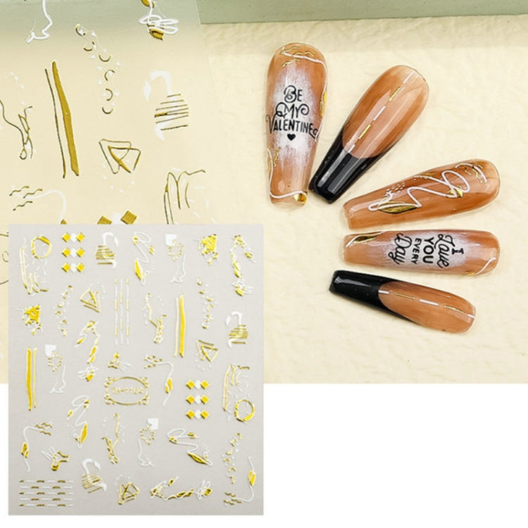 TH-1104 10pcs Frosted Transparent Back Adhesive Bronzing Smudged Nail Art Sticker - Nail Stickers by PMC Jewellery | Online Shopping South Africa | PMC Jewellery | Buy Now Pay Later Mobicred