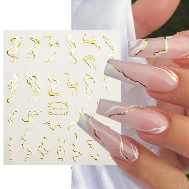 TH-1103 10pcs Frosted Transparent Back Adhesive Bronzing Smudged Nail Art Sticker - Nail Stickers by PMC Jewellery | Online Shopping South Africa | PMC Jewellery | Buy Now Pay Later Mobicred