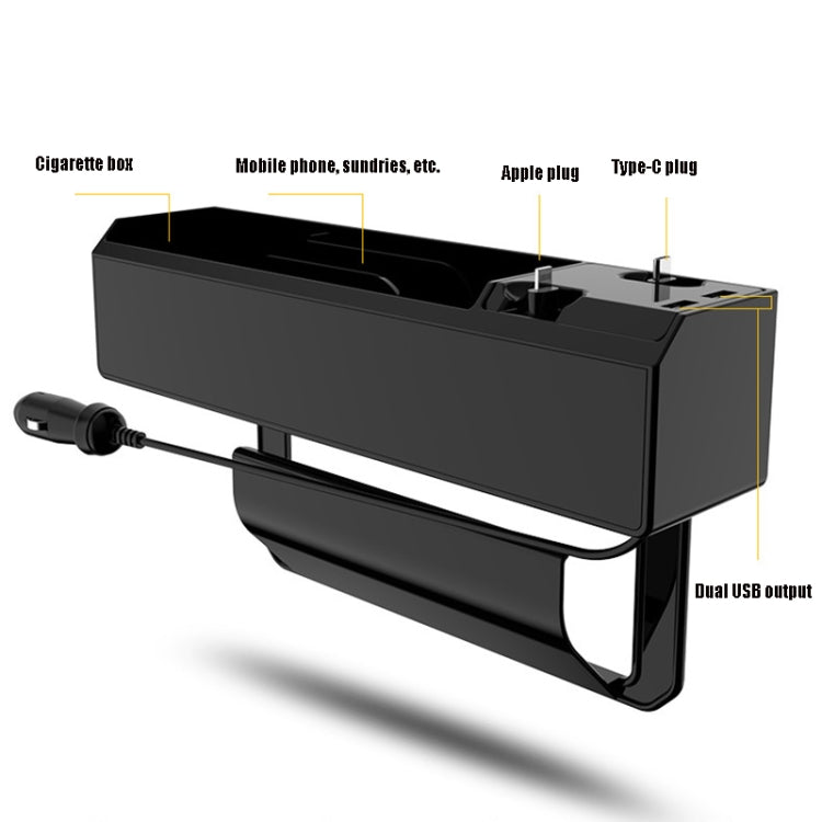 Car Seat Storage Box With Cable Car USB Charger, Style:2-wire - DIY Modified Charger by PMC Jewellery | Online Shopping South Africa | PMC Jewellery