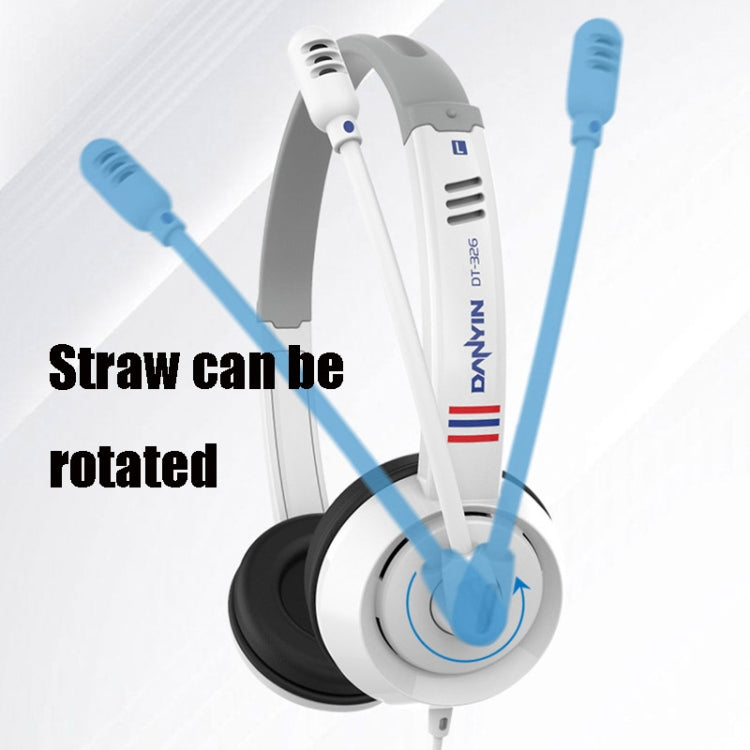 DANYIN DT326 Head-mounted Desktop Computer Children Learning Wire Headset with Microphone, Cable Length:1.8m, Style:USB(White) - free shipping - PMC Jewellery - Order now!