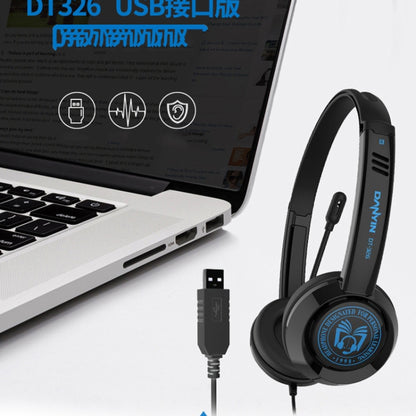 DANYIN DT326 Head-mounted Desktop Computer Children Learning Wire Headset with Microphone, Cable Length:1.8m, Style:USB(Black) - Multimedia Headset by Danyin | Online Shopping South Africa | PMC Jewellery | Buy Now Pay Later Mobicred