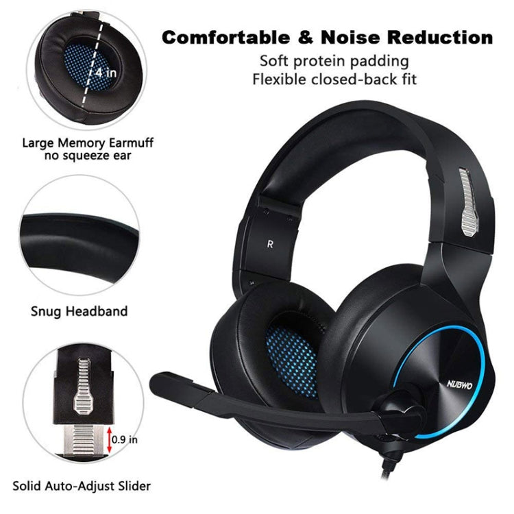 NUBWO N11 Gaming Subwoofer Headphone with Mic, Style:Single 3.5mm(Black and Blue) - Multimedia Headset by NUBWO | Online Shopping South Africa | PMC Jewellery | Buy Now Pay Later Mobicred