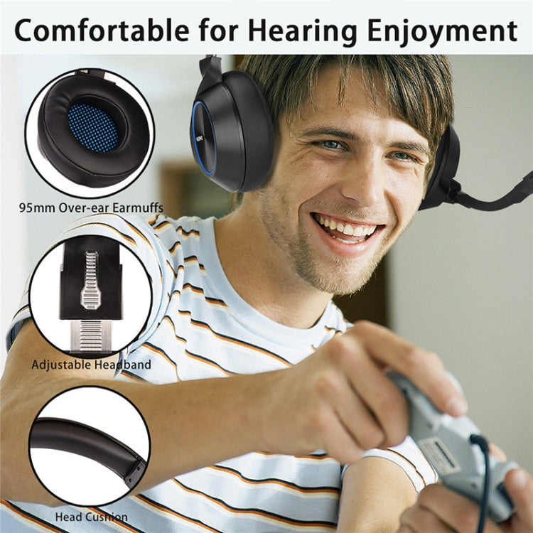 NUBWO N11 Gaming Subwoofer Headphone with Mic, Style:Single USB(Black and Blue) - Multimedia Headset by NUBWO | Online Shopping South Africa | PMC Jewellery | Buy Now Pay Later Mobicred