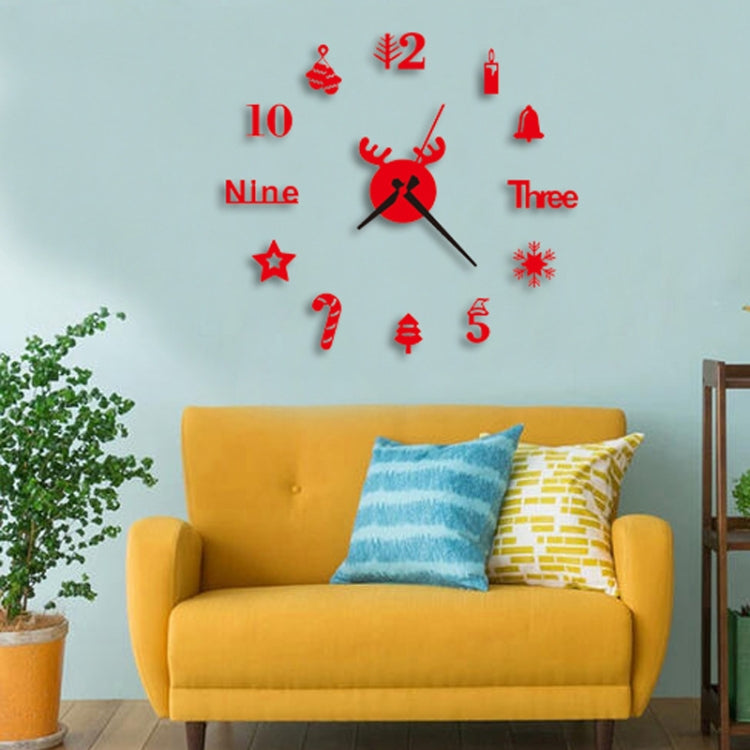Acrylic 3D Wall Clock DIY Living Room Bedroom Wall Background Decoration(Red) - DIY Clocks by PMc TechLife | Online Shopping South Africa | PMc TechLife | Buy Now Pay Later Mobicred