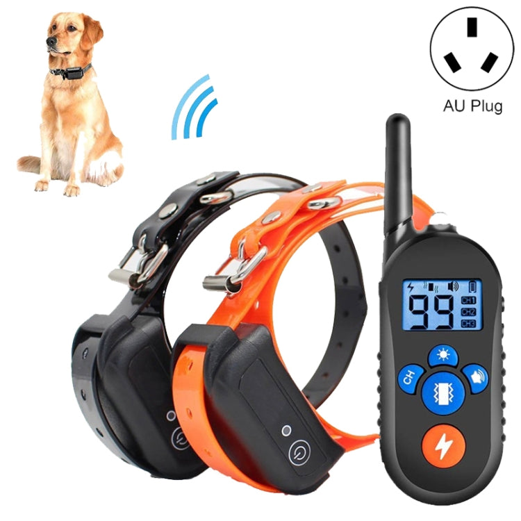 800m Remote Control Electric Shock Bark Stopper Vibration Warning Pet Supplies Electronic Waterproof Collar Dog Training Device, Style:556-2(AU Plug) - Training Aids by PMC Jewellery | Online Shopping South Africa | PMC Jewellery | Buy Now Pay Later Mobicred