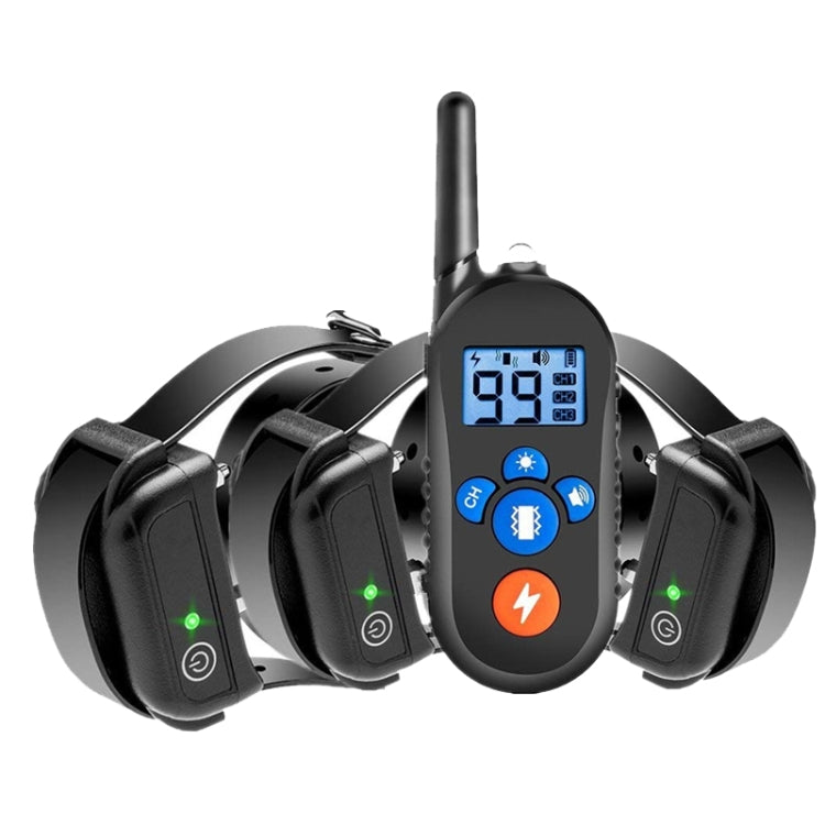 800m Remote Control Electric Shock Bark Stopper Vibration Warning Pet Supplies Electronic Waterproof Collar Dog Training Device, Style:556-3(EU Plug) - Training Aids by PMC Jewellery | Online Shopping South Africa | PMC Jewellery | Buy Now Pay Later Mobicred