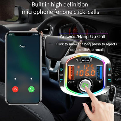 BC63 Colorful Car Card MP3 Player Multifunctional Bluetooth Receiver U Disk Charger Car Cigarette Lighter - Bluetooth Car Kits by PMC Jewellery | Online Shopping South Africa | PMC Jewellery | Buy Now Pay Later Mobicred