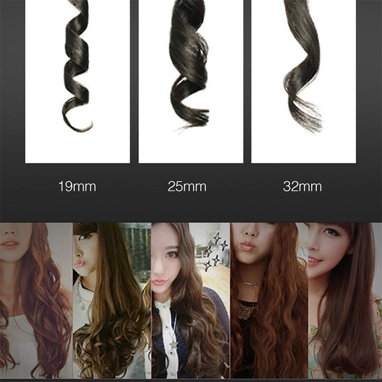 LCD Conical Curling Iron Single Tube Ceramic Glaze Pear Flower Cone, Size:25mm EU - free shipping - PMC TechLife - Order now!