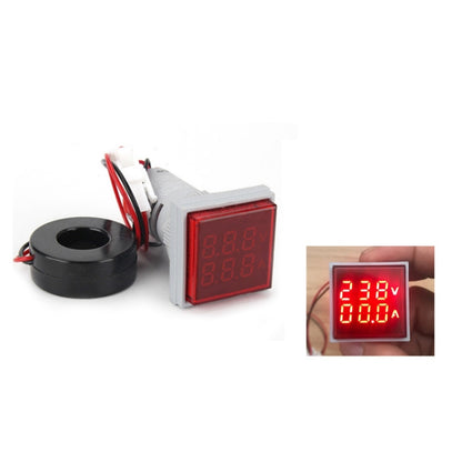 AD16-22FVA Square Signal Indicator Type Mini Digital Display AC Voltage And Current Meter(Red) - Current & Voltage Tester by PMC Jewellery | Online Shopping South Africa | PMC Jewellery