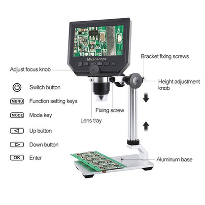 G600A HD Mobile Phone Repair Microscope 4.3 Inch Screen Digital Microscope Electron Microscope(US Plug) - Digital Microscope by PMC Jewellery | Online Shopping South Africa | PMC Jewellery | Buy Now Pay Later Mobicred